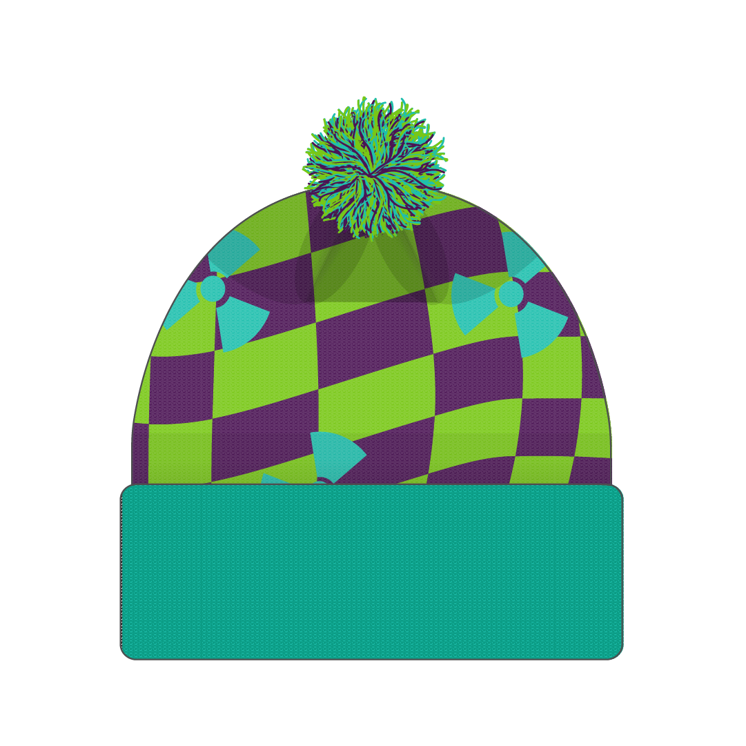 Green Checker Beanie