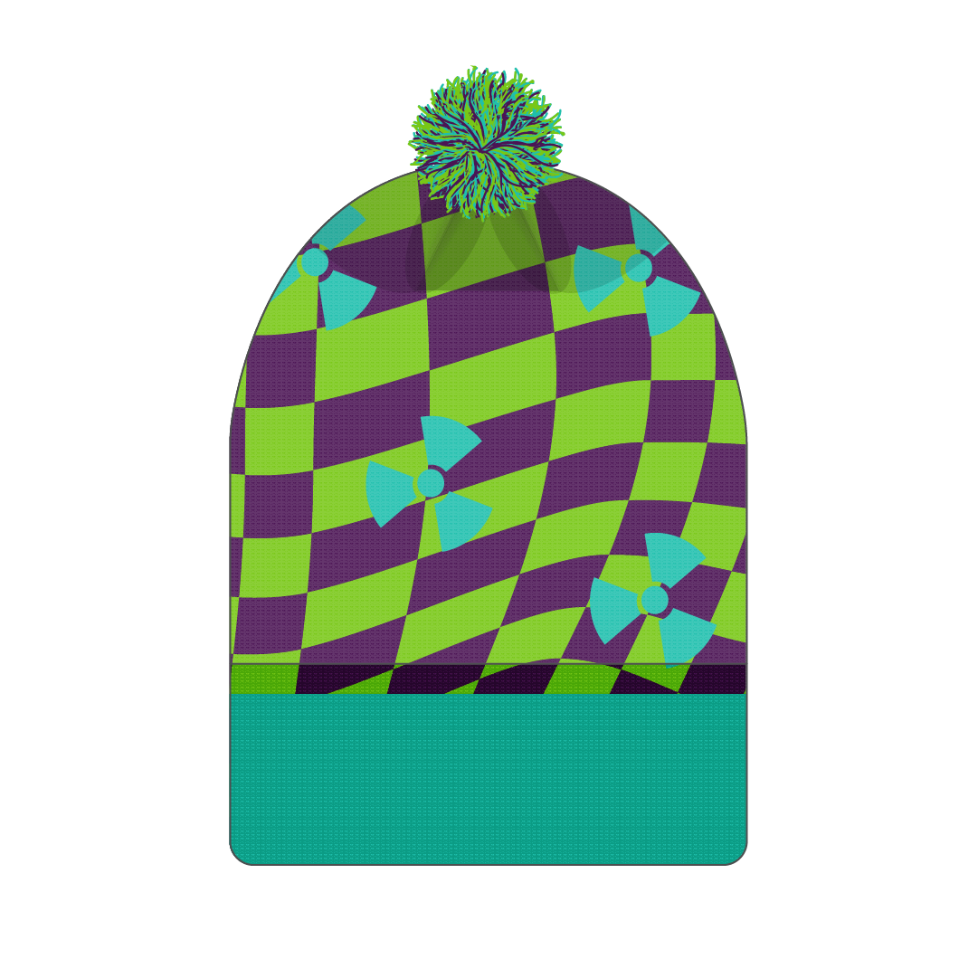 Green Checker Beanie