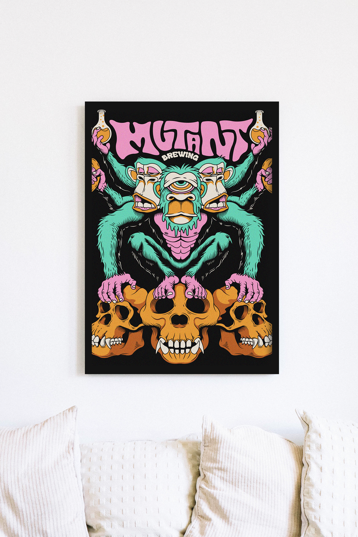 GIPP x Mutant Brewing Ape Skull Screen Print Poster 18x24"